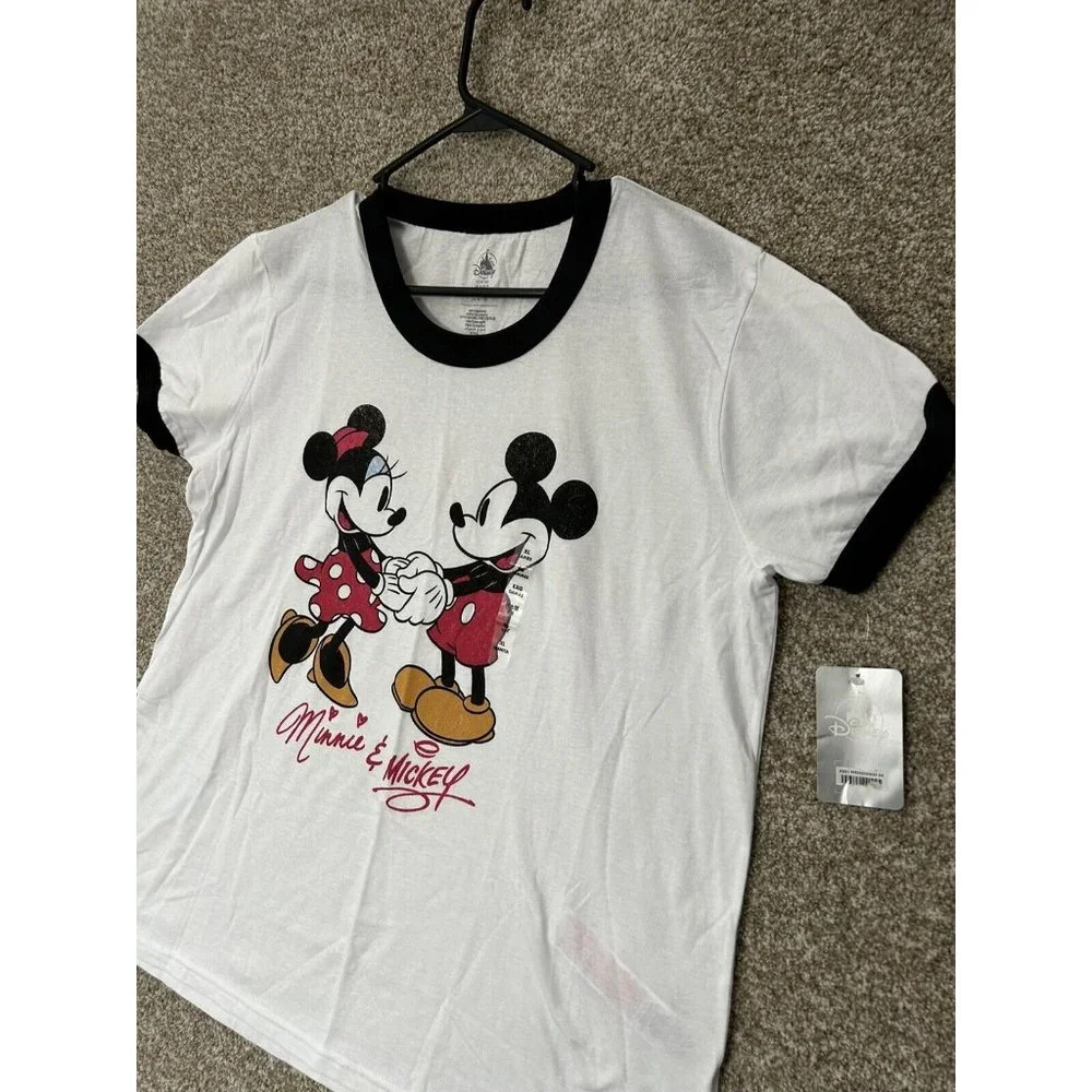 Disney Mickey & Minnie White Short Sleeve T Shirt Size XL - Picture 2 of 8